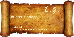 Bucsa Gedeon névjegykártya